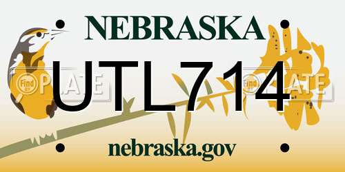 UTL714 Nebraska License Plate
