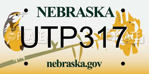 UTP317 Nebraska License Plate