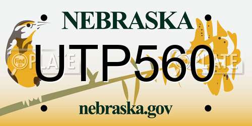 UTP560 Nebraska License Plate