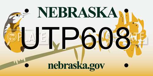 UTP608 Nebraska License Plate