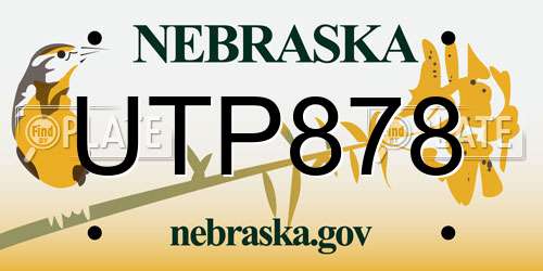 UTP878 Nebraska License Plate