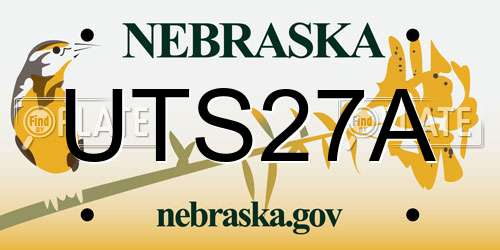 UTS27A Nebraska License Plate