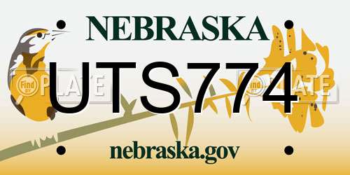 UTS774 Nebraska License Plate