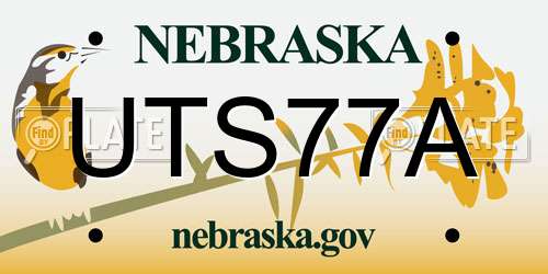 UTS77A Nebraska License Plate