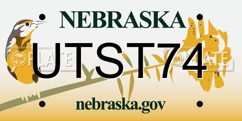 UTST74 Nebraska License Plate
