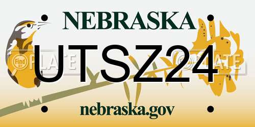 UTSZ24 Nebraska License Plate