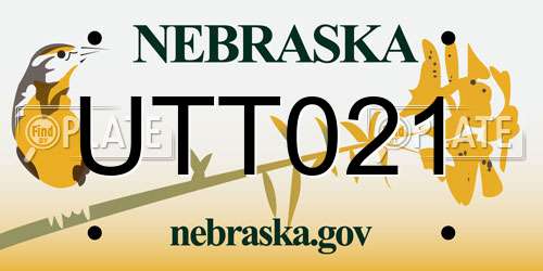 UTT021 Nebraska License Plate