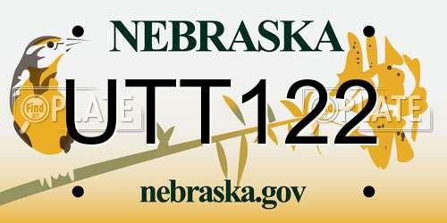 UTT122 Nebraska License Plate