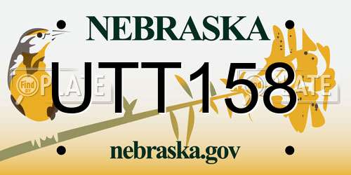 UTT158 Nebraska License Plate