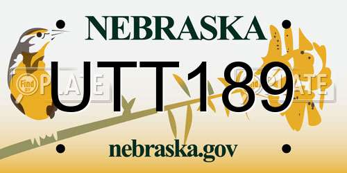 UTT189 Nebraska License Plate
