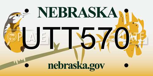 UTT570 Nebraska License Plate