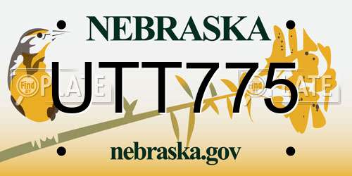 UTT775 Nebraska License Plate