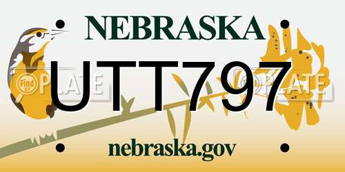 UTT797 Nebraska License Plate