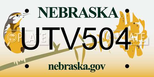 UTV504 Nebraska License Plate