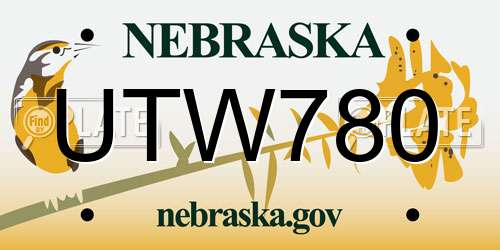 UTW780 Nebraska License Plate