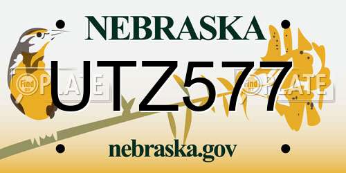 UTZ577 Nebraska License Plate