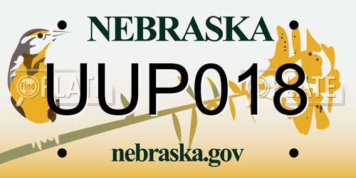UUP018 Nebraska License Plate