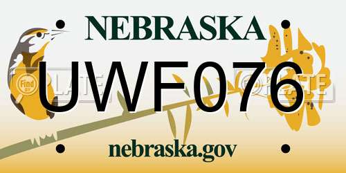 UWF076 Nebraska License Plate