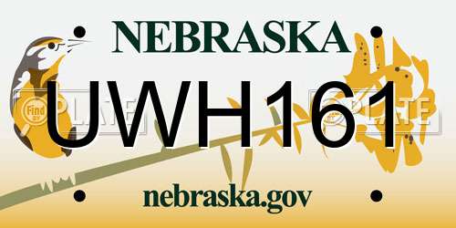 UWH161 Nebraska License Plate