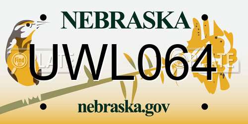 UWL064 Nebraska License Plate