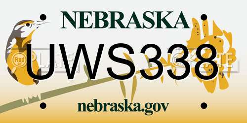 UWS338 Nebraska License Plate