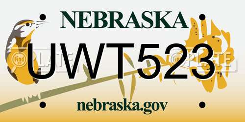 UWT523 Nebraska License Plate
