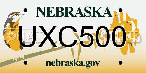 UXC500 Nebraska License Plate
