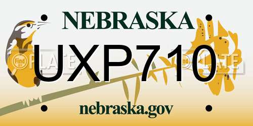 UXP710 Nebraska License Plate