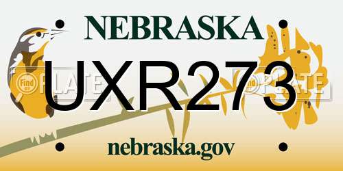 UXR273 Nebraska License Plate