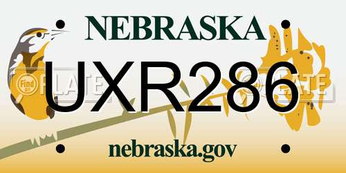UXR286 Nebraska License Plate