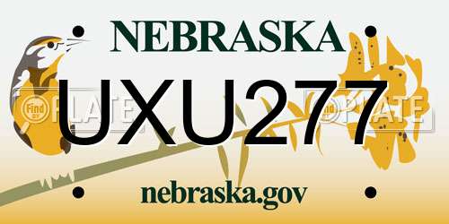 UXU277 Nebraska License Plate