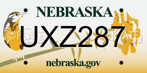 UXZ287 Nebraska License Plate
