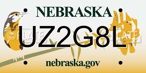 UZ2G8L Nebraska License Plate