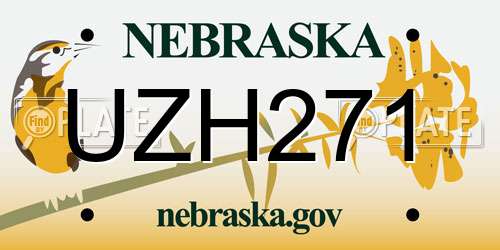 UZH271 Nebraska License Plate