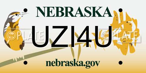 UZI4U Nebraska License Plate