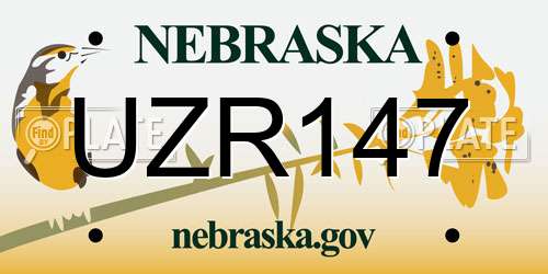 UZR147 Nebraska License Plate