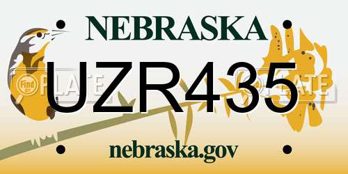 UZR435 Nebraska License Plate