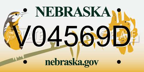 V04569D Nebraska License Plate