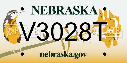 V3028T Nebraska License Plate