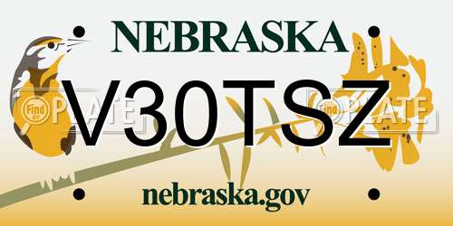 V30TSZ Nebraska License Plate