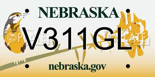 V311GL Nebraska License Plate