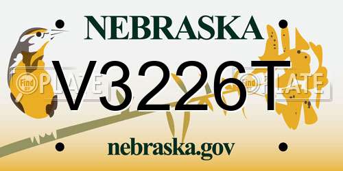 V3226T Nebraska License Plate