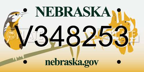 V348253 Nebraska License Plate