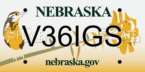 V36IGS Nebraska License Plate