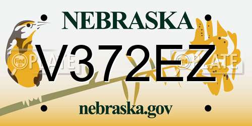 V372EZ Nebraska License Plate