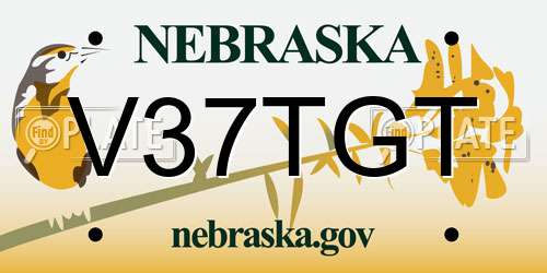 V37TGT Nebraska License Plate