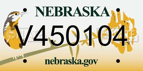 V450104 Nebraska License Plate