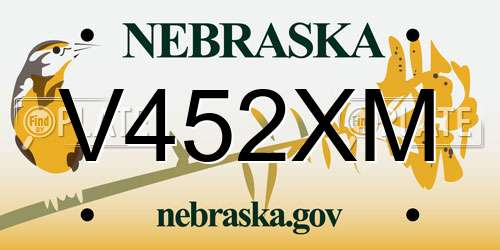 V452XM Nebraska License Plate