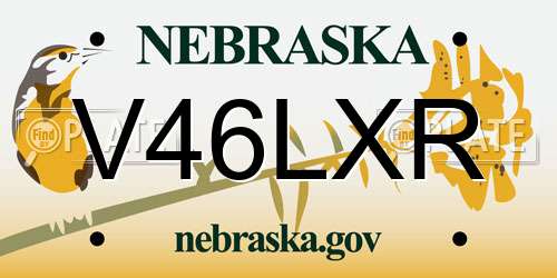 V46LXR Nebraska License Plate