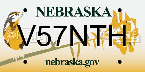 V57NTH Nebraska License Plate
